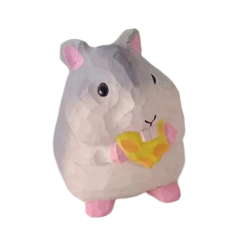 JDNH Foodie Hamster Miniaturstatue Holzfigur Tier Figur für Kinderzimmer Kinderzimmer Dekor Home Office Tischplatte Skulptur Kinderzimmer Dekoration JDNH Foodie Hamster Miniaturstatue Holzfigur Tier Figur für Kinderzimmer Kinderzimmer Dekor Home Office Tischplatte Skulptur Kinderzimmer Dekoration von JDNH