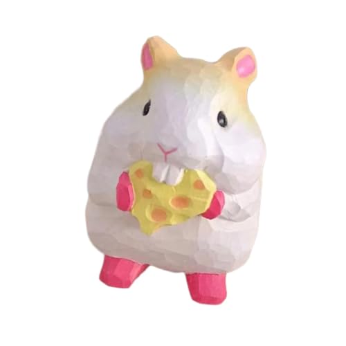 JDNH Foodie Hamster Miniaturstatue Holzfigur Tier Figur für Kinderzimmer Kinderzimmer Dekor Home Office Tischplatte Skulptur Kinderzimmer Dekoration JDNH Foodie Hamster Miniaturstatue Holzfigur Tier Figur für Kinderzimmer Kinderzimmer Dekor Home Office Tischplatte Skulptur Kinderzimmer Dekoration von JDNH