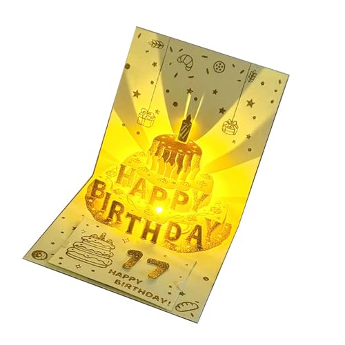 Musikalische Geburtstagskarte, Happy Birthday Karte, Licht und Musik, Geburtstagskarten für Frauen, Männer, Kinder, Freunde, Geburtstagskarte mit LED von JDNH