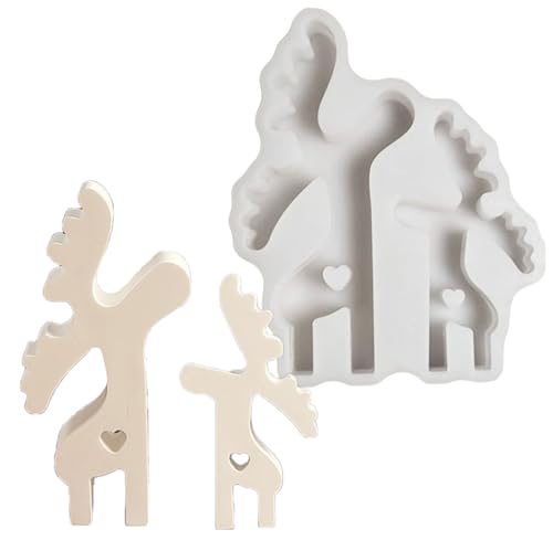 Niedliche Rentier-Silikonformen für Weihnachten, Elch, handgefertigt, Ornament-Formen, Gießen für Tischdekoration, Rentier, Weihnachten, Elch, Silikon, handgefertigt, Epoxidharz von JDNH
