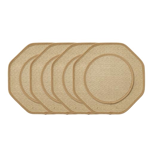Set mit 4 Vintage-Tischsets, Naturfaser, hitzebeständig, leicht zu reinigen, Tischset für Zuhause, Restaurant, leicht zu reinigen, Familien-Tischset Set mit 4 Vintage-Tischsets, Naturfaser, hitzebeständig, leicht zu reinigen, Tischset für Zuhause, Restaurant, leicht zu reinigen, Familien-Tischset von JDNH