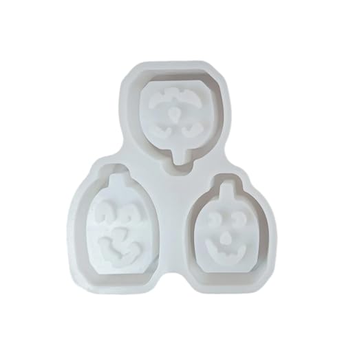 Silikonformen mit 3 Mulden, Halloween-Thema, Silikonformen, einfaches Entformen für Epoxidharz, Teelichthalter, Kürbis zum Basteln von JDNH