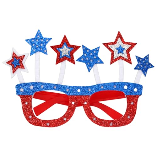 Unabhängigkeitstag Flagge druckt Brille rot blau und weiß für 4. Juli Party-Dekoration von JDNH