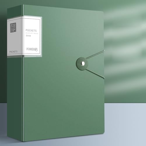 Aktenordner – 100 Taschen, robuster A4-Brief-Organizer, wasserabweisende Kunststoff-Trennblätter, Zuhause/Büro/Schule, Dokumentenhalter (Dunkelgrün) von JDSI