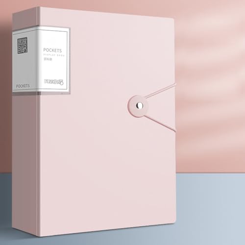 Aktenordner – 100 Taschen, robuster A4-Brief-Organizer, wasserfeste Kunststoff-Trennblätter, Zuhause/Büro/Schule, Dokumentenhalter (Rosa) von JDSI