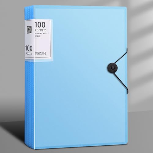 Aktenordner – 100 Taschen, robuster A4-Brief-Organizer, wasserfeste Kunststoff-Trennblätter, Zuhause/Büro/Schule, Dokumentenhalter (blau) von JDSI