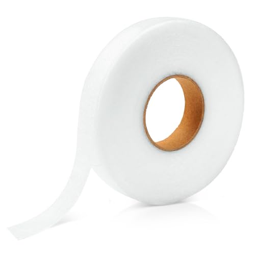 JDXun Saumband zum Aufbügeln, (64 m x 20 mm) Selbstklebendes Klebeband zum Aufbügeln, Bügelband zum Aufbügeln für Stoff Kleidung Hosen Bügeln Kleben Flicken Verschmelzen (Weiß) von JDXun