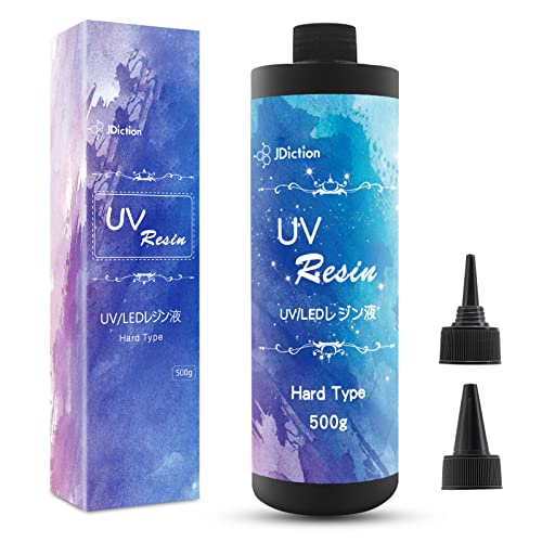 JDiction UV-Harz, Upgrade 500g UV-Epoxidharz, kristallklarer, harter Kleber, solarhärtendes, sonnenlichtaktiviertes Harz für handgefertigten Schmuck, DIY-Basteldekoration, Gießen und Beschichten von JDiction