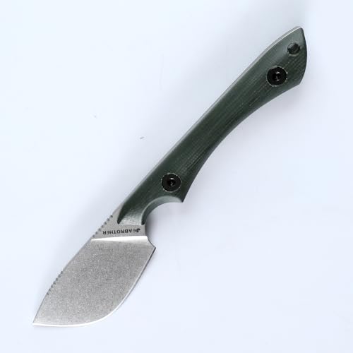 JEABROTHER Ummanteltes DC53 Klinge festes Messer Jagdmesser, Leinen Griff Fruchtmesser (Green stem white) von JEABROTHER