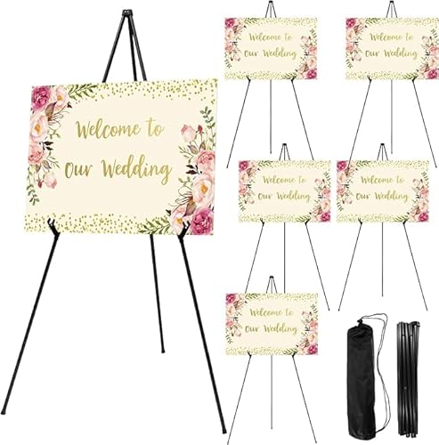 JEAWIWI 4 schwarze Staffelei-Ständer für Hochzeitsschilder, 165 cm, verstellbare Metall-Staffelei für Ausstellung, tragbare Klappstaffelei für Hochzeit, Ausstellung, Kunst, Poster mit tragbaren JEAWIWI 4 schwarze Staffelei-Ständer für Hochzeitsschilder, 165 cm, verstellbare Metall-Staffelei für Ausstellung, tragbare Klappstaffelei für Hochzeit, Ausstellung, Kunst, Poster mit tragbaren von JEAWIWI
