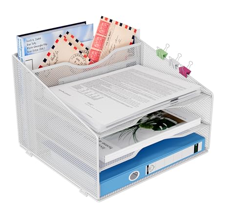 JEBELE 3 stufiger Schreibtisch Organizer für Dokumente Schreibtischablage A4 Papierablage mit Mesh Büroorganizer Fach Büro Aufbewahrungssystem für Aktenordner Papierstapel Zeitschriften,Weiß JEBELE 3 stufiger Schreibtisch Organizer für Dokumente Schreibtischablage A4 Papierablage mit Mesh Büroorganizer Fach Büro Aufbewahrungssystem für Aktenordner Papierstapel Zeitschriften,Weiß von JEBELE