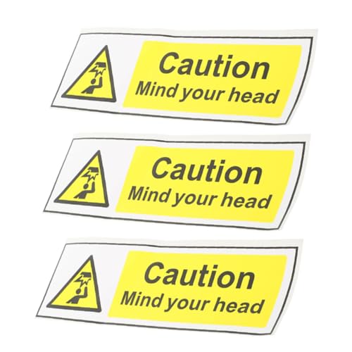 3St Beschilderung kopfschutz stickbild Beachten Sie das Warnschild Vorsicht, pass auf deinen Kopf auf pp Aufkleber synthetisches Papier das Schild Decke PVC von JECOMPRIS