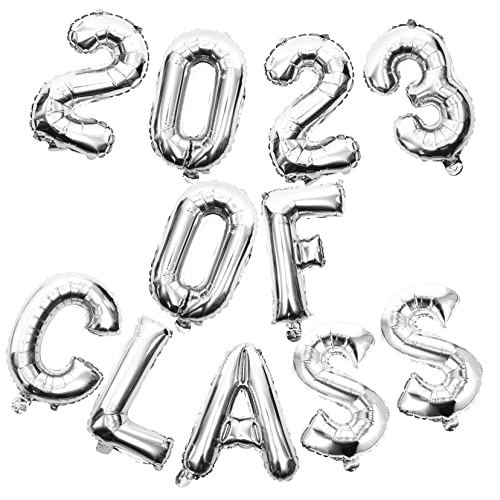 JECOMPRIS 1 Satz Graduation Party Ballon Silberne Folienballons für Abschlussfeier Dekoration Luftballons für Innen und Außenbereiche Sichere Aluminiumfolie Farben für Unvergessliche von JECOMPRIS