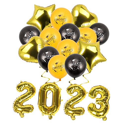 JECOMPRIS 1 Satz Graduationsballons Dekorative Abschlussfeier Luftballons und Sterne und Herzballons für Kreative Feierlichkeiten Wiederverwendbar und Langlebig von JECOMPRIS