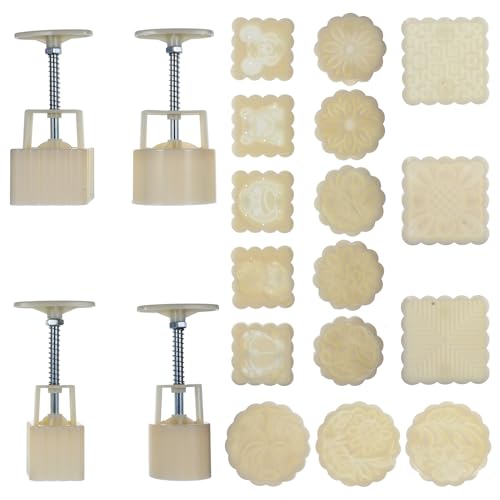 JECOMPRIS 1 Satz Handpress Mondkuchenform Set mit Formen Stücken Verstellbare Kekspresse für Diy Bäckerei für Traditionelle Mondkuchen und Gebäck JECOMPRIS 1 Satz Handpress Mondkuchenform Set mit Formen Stücken Verstellbare Kekspresse für Diy Bäckerei für Traditionelle Mondkuchen und Gebäck von JECOMPRIS