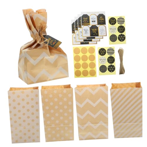 JECOMPRIS 1 Satz Kraftpapier Geschenktüten mit Etiketten und Aufklebern Kleine Dekorative Taschen für Süßigkeiten Kekse Snacks und für Partys und Feste JECOMPRIS 1 Satz Kraftpapier Geschenktüten mit Etiketten und Aufklebern Kleine Dekorative Taschen für Süßigkeiten Kekse Snacks und für Partys und Feste von JECOMPRIS