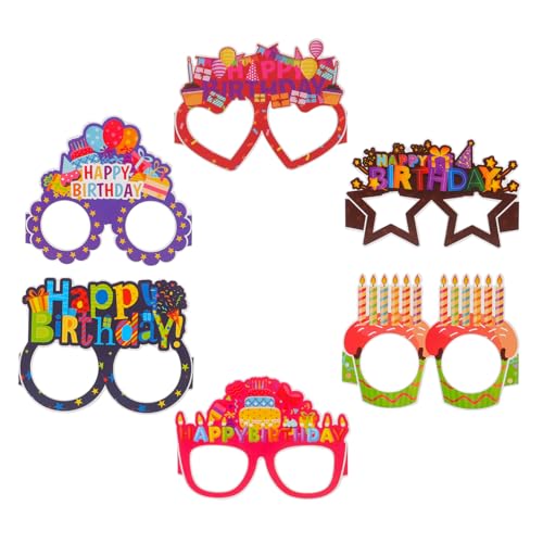 JECOMPRIS 1 Satz Papierbrille Geburtstagsbrille Partyförmige Happy Birthday Brille Stand Requisiten Festivalbrille Kreative Brille Geburtstagszubehör Lustige Brille Neuheit 18 Stück JECOMPRIS 1 Satz Papierbrille Geburtstagsbrille Partyförmige Happy Birthday Brille Stand Requisiten Festivalbrille Kreative Brille Geburtstagszubehör Lustige Brille Neuheit 18 Stück von JECOMPRIS