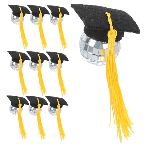 JECOMPRIS 10 Stück Abschlusskappe geformte Topper kleine Discokugeln Dekoration Cupcake Grad Cap Decor kleine Cupcake-Dekoration Cupcake -Dekorationen mit Abschlussmotiven Schaum Golden JECOMPRIS 10 Stück Abschlusskappe geformte Topper kleine Discokugeln Dekoration Cupcake Grad Cap Decor kleine Cupcake-Dekoration Cupcake -Dekorationen mit Abschlussmotiven Schaum Golden von JECOMPRIS