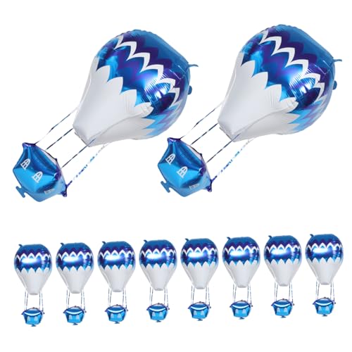 JECOMPRIS 10 Stück Aluminiumfolienballons Aluminiumfolienballons Heißluftballon Formballons Hochzeits Und Partyballons Abschlussfeier Dekorationen Geburtstagsballon Dekorationen Blau von JECOMPRIS