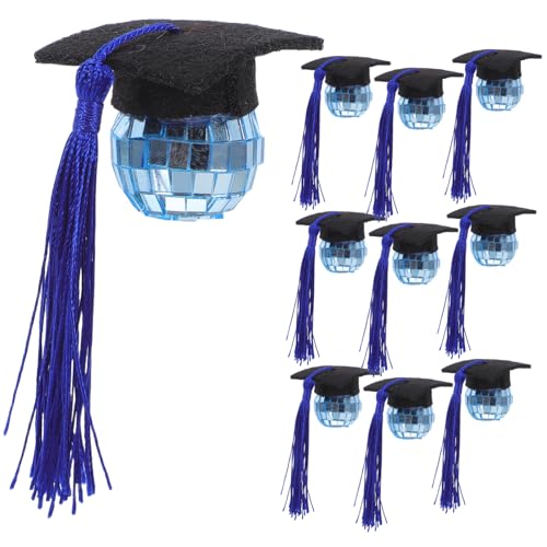JECOMPRIS 10 Stück Cupcake Grad Cap Decor kleine Discokugeln Dekoration Cupcake -Dekorationen mit Abschlussmotiven Discokugeln für Kuchen Abschlusskappe für Cupcake Abschlussfeier Acryl Blau JECOMPRIS 10 Stück Cupcake Grad Cap Decor kleine Discokugeln Dekoration Cupcake -Dekorationen mit Abschlussmotiven Discokugeln für Kuchen Abschlusskappe für Cupcake Abschlussfeier Acryl Blau von JECOMPRIS