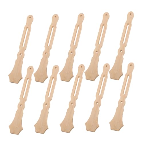 JECOMPRIS 10 Stück Fächergriff aus Bambus Holzlüfterhandstöcke Bambusstöcke für Fans runder Lüftergriff Stöcke zum Basteln Handventilatorgriff DIY - Sticks Handheld -Fan Beige von JECOMPRIS