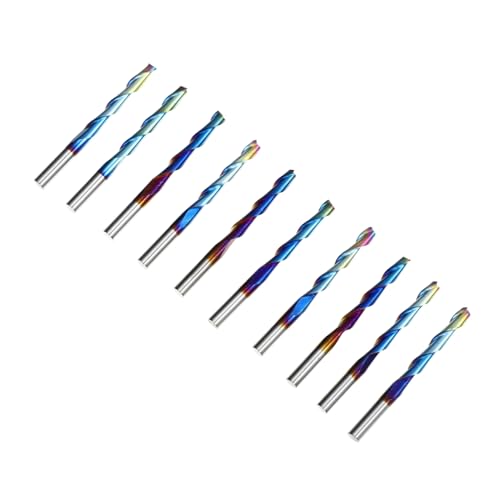 JECOMPRIS 10 Stück Fräser Holzbearbeitungswerkzeug Mahlen Trimmer Carving Rand Spiral- Gesenkschleifer-Bits CNC-Router-Bits CNC-Gravur-Bits Kugeln Nasenmühle Wolfram Stahl von JECOMPRIS