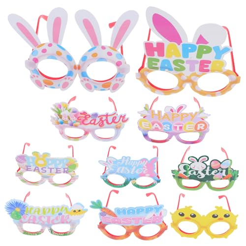 JECOMPRIS 10 Stück Osterbrillen für Lustige Partybrillen mit Niedlichem Hasen Design Leicht und Bequem für Osterfeste und Fotos Kinderfreundlich Dekorative Accessoires von JECOMPRIS