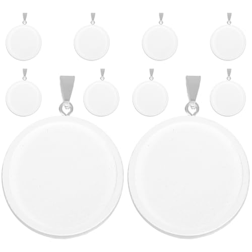JECOMPRIS 10 Stück Tabletts mit Anhänger, rund, Holz, für Schmuckherstellung, Zubehör, DIY, Anhänger, blanko, für Halsketten und Armbänder JECOMPRIS 10 Stück Tabletts mit Anhänger, rund, Holz, für Schmuckherstellung, Zubehör, DIY, Anhänger, blanko, für Halsketten und Armbänder von JECOMPRIS