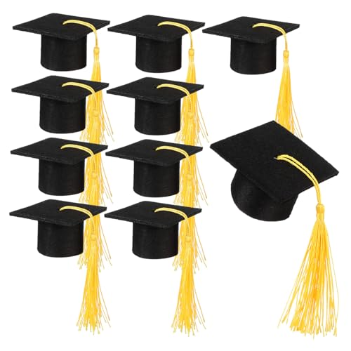 JECOMPRIS 10 Stück Teiliges Miniatur Graduation Caps Leichte Stabile Abschlussdeko mit Gelber Quaste als Fotorequisite und Partyornament für Abschlussfeiern und Senior Year Dekoration JECOMPRIS 10 Stück Teiliges Miniatur Graduation Caps Leichte Stabile Abschlussdeko mit Gelber Quaste als Fotorequisite und Partyornament für Abschlussfeiern und Senior Year Dekoration von JECOMPRIS