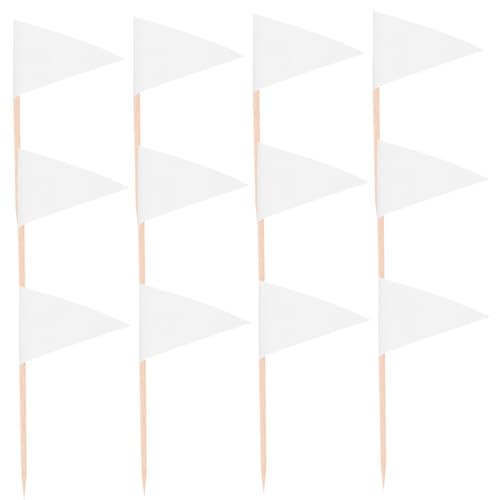 JECOMPRIS 100 Stück Dreieckige Zahnstocher Flaggen Weiße Mini Fahnen Stabile Food Marker für Vorspeisen Käse Obst Cupcakes Party Dekoration Fahne Stab JECOMPRIS 100 Stück Dreieckige Zahnstocher Flaggen Weiße Mini Fahnen Stabile Food Marker für Vorspeisen Käse Obst Cupcakes Party Dekoration Fahne Stab von JECOMPRIS