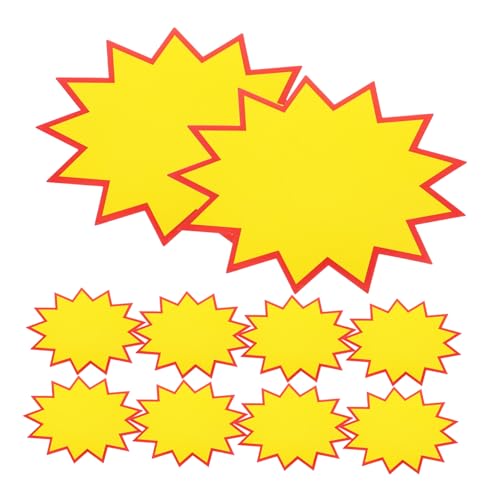 JECOMPRIS 100 Stück Preisschild Werbeaufkleber Verkaufsschilder Rabattetiketten Schilder für Geschäfte Schilder für den Einzelhandel klein Ersatz-Sale-Tags Tags für Geschäfte Papier Yellow von JECOMPRIS