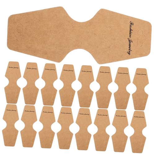 JECOMPRIS 100 Stück Schmuckkarten aus Kraftpapier mit Dekorative Verpackungskarten für Halsketten Armbänder Ohrringe DIY Schmuckdisplay Praktische Schmuckhalterung von JECOMPRIS