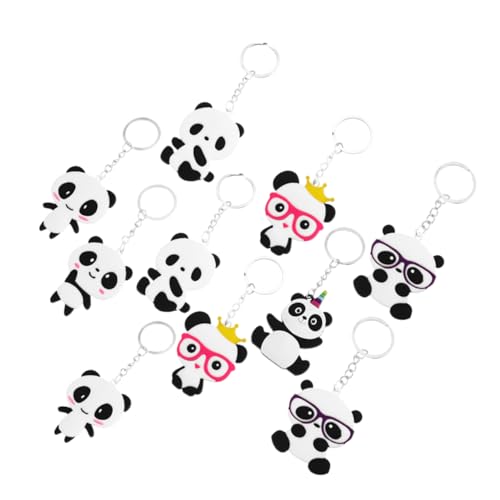 JECOMPRIS 10Stücke Teiliges Cartoon Panda Schlüsselbund Dekorative Schlüsselanhänger für Taschen und Handtaschen Perfektes Partygeschenk für Laune von JECOMPRIS