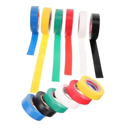 JECOMPRIS 12 Rollen Isolierband Multipack farbig Draht Gelb im Freien elektrisches Band lichtblockierendes Klebeband Kabelbahn Klebeband für elektrische Geräte Möbelband PVC JECOMPRIS 12 Rollen Isolierband Multipack farbig Draht Gelb im Freien elektrisches Band lichtblockierendes Klebeband Kabelbahn Klebeband für elektrische Geräte Möbelband PVC von JECOMPRIS