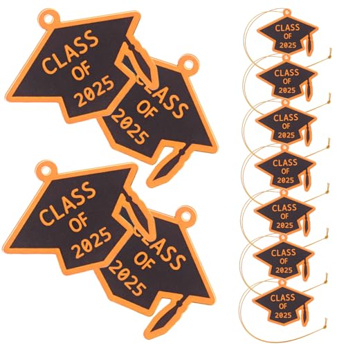 JECOMPRIS 12 Stück Graduierung Ornament 2025 Schlüsselanhänger Abschluss-schlüsselanhänger Der Klasse 2025 Charme Des Jahres 2025 Abschlusszubehör 2025 Abschlussdekor Golden Acryl von JECOMPRIS