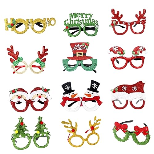 JECOMPRIS 12 Stück Teiliges Weihnachtsbrillen Lustige Dekorationsbrillen für Weihnachten Neujahr und Karneval Kreative Fotorequisiten für Kostüme und Partys JECOMPRIS 12 Stück Teiliges Weihnachtsbrillen Lustige Dekorationsbrillen für Weihnachten Neujahr und Karneval Kreative Fotorequisiten für Kostüme und Partys von JECOMPRIS