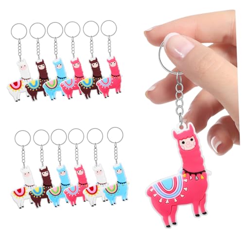 JECOMPRIS 12Stücke Niedliche Alpaka Schlüsselanhänger Kawaii Tier Schlüsselanhänger Für Rucksack Und Taschen Für Kindergeburtstage von JECOMPRIS