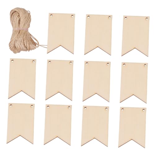 JECOMPRIS 150 Stück Holzanhänger zum Aufhängen mit Juteband Robuste Quadratische Holztafeln zum Basteln Blanko Holzausschnitte für DIY beschriftung Malerei Wanddeko Hochzeiten Feiertage von JECOMPRIS