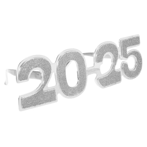 JECOMPRIS 1Paar Neuheits Sonnenbrillen Für Neujahrspartys Lustige Foto Requisiten Silberne Glitzerpartybrillen Für Graduierungsfeiern Und Feiern von JECOMPRIS