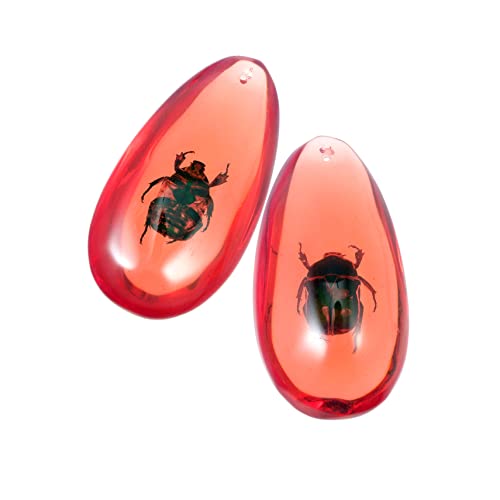 JECOMPRIS 1stück Blutbernstein Handgefertigter Schmuck Insekten-einlagerung Resin Crafts Schmuckzubehör Für Ohrringe Und Wasserfallform von JECOMPRIS