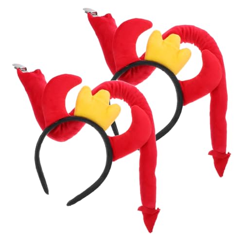 JECOMPRIS 2 Sätze Rotes Teufelshörner Haarreifen Cartoon Stil Kreatives Halloween Kostüm Zubehör Für Frauen Männer Mädchen Party Cosplay JECOMPRIS 2 Sätze Rotes Teufelshörner Haarreifen Cartoon Stil Kreatives Halloween Kostüm Zubehör Für Frauen Männer Mädchen Party Cosplay von JECOMPRIS