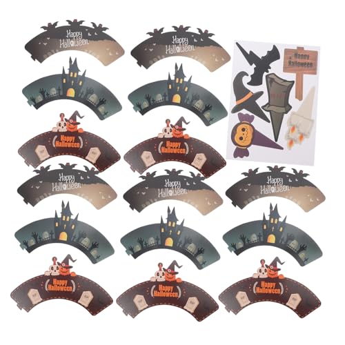 JECOMPRIS 2 Sätze Teiliges Halloween Cupcake Deko mit Papierförmchen und Toppern Spuk Motive Wie Fledermaus Kürbis Geist Stabiler Papierqualität für Partydekoration und Festtagsbacken JECOMPRIS 2 Sätze Teiliges Halloween Cupcake Deko mit Papierförmchen und Toppern Spuk Motive Wie Fledermaus Kürbis Geist Stabiler Papierqualität für Partydekoration und Festtagsbacken von JECOMPRIS