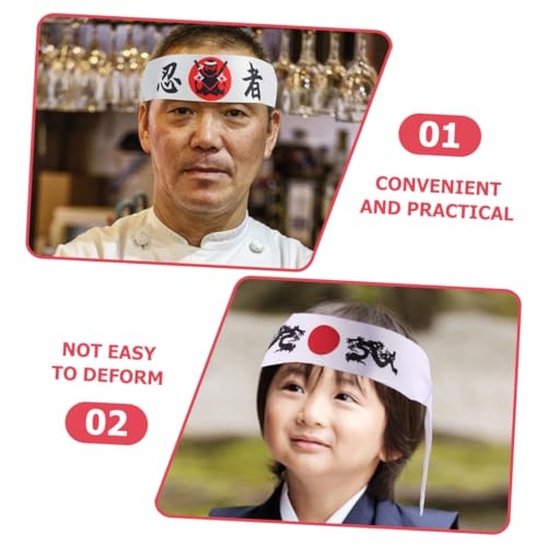 JECOMPRIS 2 Stück Japanisches Stirnband Polyester Komfortabel Samurai Ninja Koch Kopfbedeckung Für Karate Kostüm Sport Und Küche JECOMPRIS 2 Stück Japanisches Stirnband Polyester Komfortabel Samurai Ninja Koch Kopfbedeckung Für Karate Kostüm Sport Und Küche von JECOMPRIS