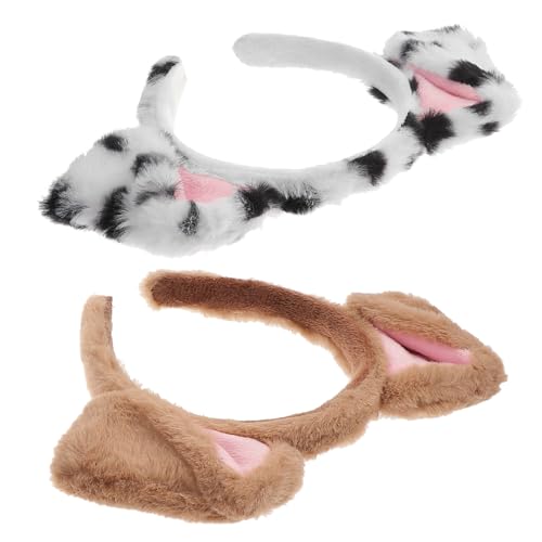 JECOMPRIS 2 Stück Niedliches Cartoon Tier Stirnband mit Dalmatiner Ohren Bequemes Haar Accessoire für Erwachsene für Kostüm und Motto Partys Karneval Cosplay und Fotoshootings von JECOMPRIS