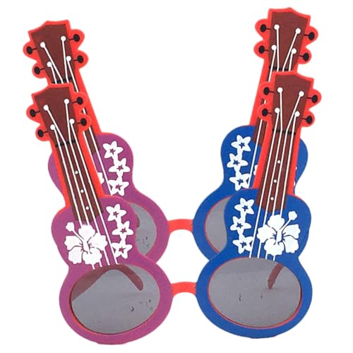 JECOMPRIS 2 Stück Teiliges Partybrillen mit Kreativem Elektrogitarren Design Transparente Kunststoffbrillen Lustige Kostümbrillen für Musikfestivals Karneval Tanz und Mottopartys von JECOMPRIS
