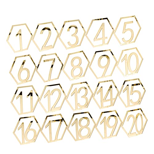 JECOMPRIS 20 Stück Teiliges Hexagon Tischnummern für Hochzeiten Tischdekoration Präzise Ausgeschnittene für Hochzeitsfeiern und Events Goldfarben JECOMPRIS 20 Stück Teiliges Hexagon Tischnummern für Hochzeiten Tischdekoration Präzise Ausgeschnittene für Hochzeitsfeiern und Events Goldfarben von JECOMPRIS