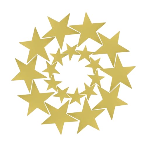 JECOMPRIS 20 Stück Teiliges Stern Dekoset aus Papier Glänzende Goldene und Sterne DIY Party Szene Requisiten Beschreibbare Stern Unterschriftskarten für Festliche Wand und von JECOMPRIS