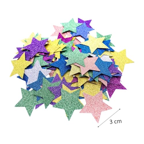 JECOMPRIS 200 Stück Bunte Pentagrammförmige Papierkonfetti DIY Dekorationszubehör für Party Feier Weihnachten Farbige Sternförmige Ausschnitte von JECOMPRIS