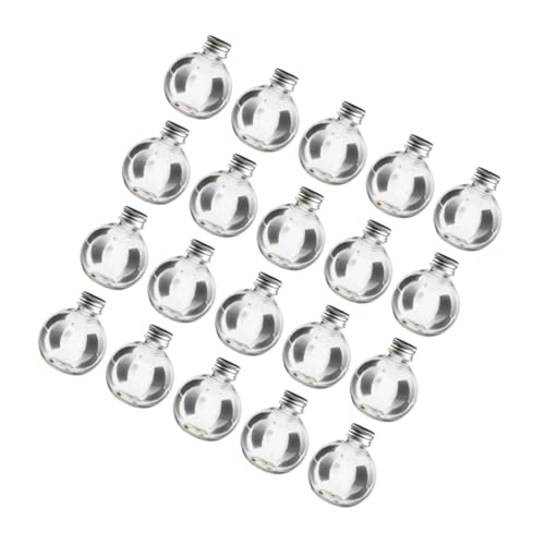 JECOMPRIS 20St Transparente Plastik flasche rundes, flaches Fläschchen Haustier klare Glühbirne winzige Flaschen Kugelflaschen lagercontainer leere Flasche Flaschendekoration von JECOMPRIS