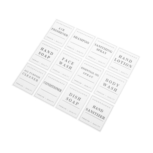 JECOMPRIS 24 Blatt Selbstklebende Etiketten für Badezimmer Wasserdichte Aufkleber für Seifenspender Handseife und Shampoo Flaschen für Organisation von Toilettenartikeln JECOMPRIS 24 Blatt Selbstklebende Etiketten für Badezimmer Wasserdichte Aufkleber für Seifenspender Handseife und Shampoo Flaschen für Organisation von Toilettenartikeln von JECOMPRIS